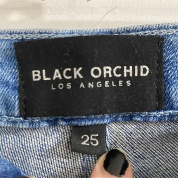 Black Orchid Cut Off Short Blue Denim Stretch - Picture 4 of 5